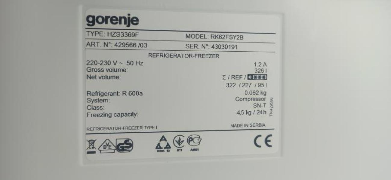 Gorenje kombi hűtő F5906