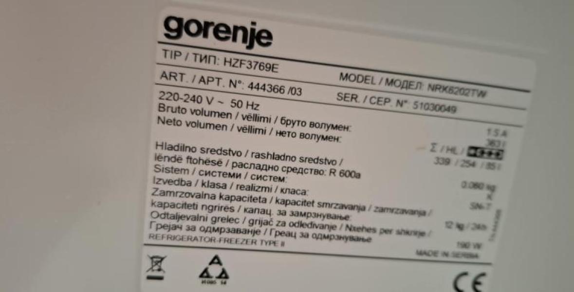 Gorenje No Frost kombi hűtő F5820