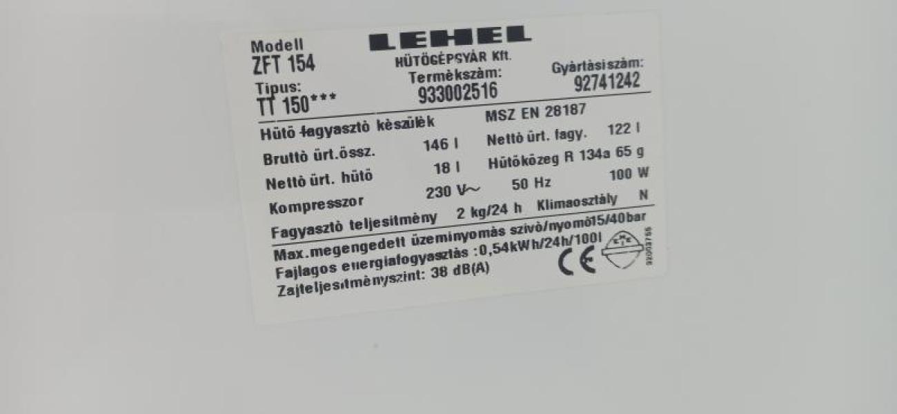 Zanussi Lehel 160 L hűtő F6070